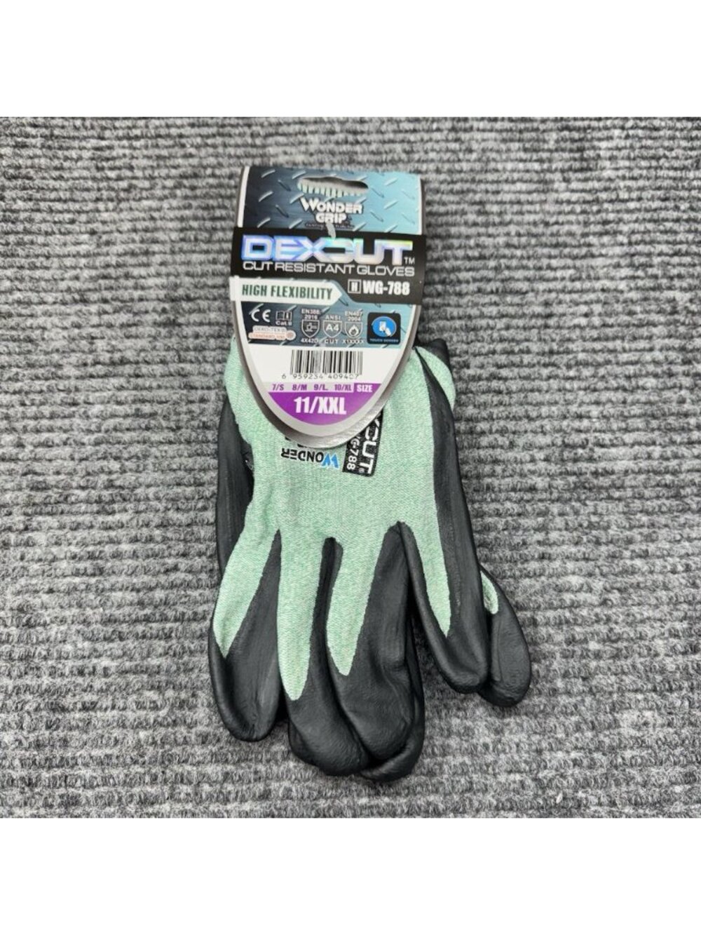 Wonder Grip DEXCUT Gloves Size 11/XXL Cut Resistant A4 Coated Work WG-788 NEW